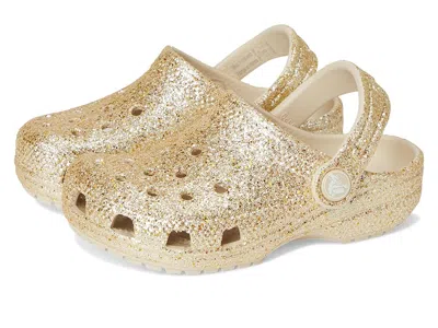 Crocs Classic Glitter Clogs (toddler) Kid's Shoes Sandstone : 7 Toddler M, Synthetic In Gold
