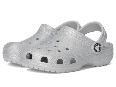 Crocs Classic Glitter Clogs (toddler) Kid's Shoes Silver Glitter : 6 Toddler M, Synthetic In Green
