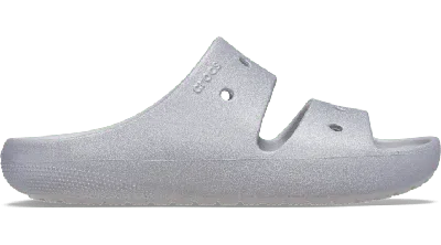 Crocs Classic Glitter Sandal 2.0 In Silver