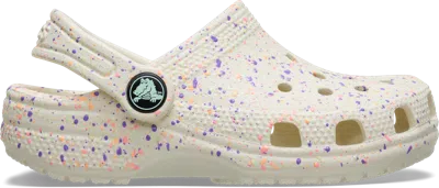 Crocs | Kids | Classic Glow Paint Splatter | Clogs | Summit White/multi | J4