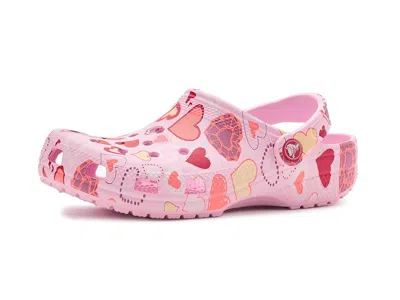 Crocs Classic Graphic Clogs (little Kid/big Kid) Kid's Shoes Pink Milk/hearts : 4 Big Kid M, Synthetic/eva In Black