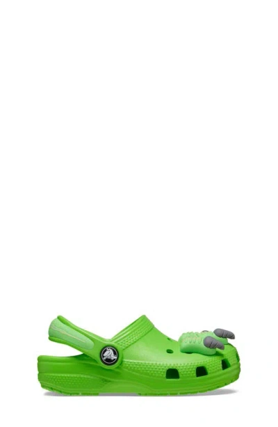 Crocs Kids' Classic I Am Dinosaur Water Friendly Slingback Clog In Green Slime