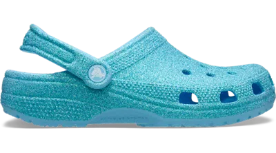 Crocs Classic Iridescent Glitter Clog In Tinted Glass