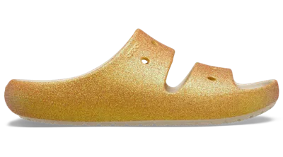 Crocs Classic Iridescent Glitter Sandal 2.0 In Sandstone