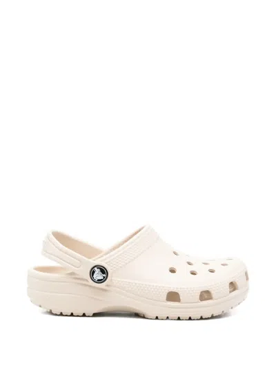 Crocs Kids' Classic K Perforated Strap Slippers In Neutral