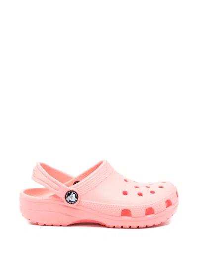 Crocs Kids' Classic K Perforated Strap Slippers In Pink