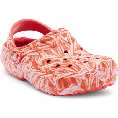 Crocs Classic Lined Candy Cane Clog In Animal Print