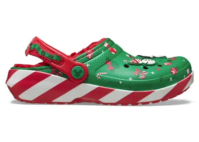 Pre-owned Crocs Classic Lined Clog Disney Mickey Mouse Holiday Sneakers In Multi