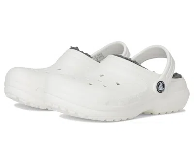 Crocs Classic Lined Clog (little Kid/big Kid) Kid's Shoes White/grey : 5 Big Kid M, Synthetic