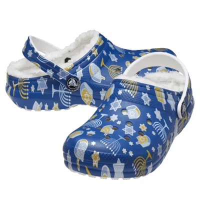 Crocs Kids' Classic Lined Hanukkah 209327-90h Clog Multi Comfort Shoes Jax1247 In Blue
