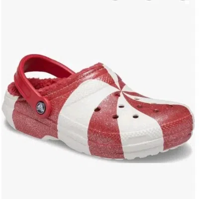 Crocs Kids' Classic Lined Holiday 209299-119 Clog White Casual Shoes Jax1184 In Red