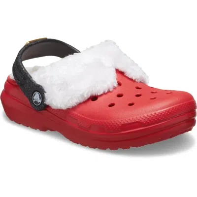 Crocs Kids' Classic Lined Santa 210931-6we Clogsred Comfort Shoes Rhs7269 In Red