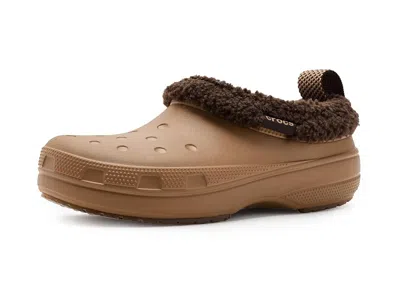 Crocs Classic Lined Shorty, Faux Fur Winter Boots Clog Shoes Sepia : In Brown