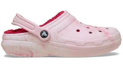 Crocs Classic Lined Watercolor Marbled Clog In Pink