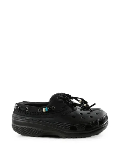 Crocs Classic Luxe Beaded Clogs In Black