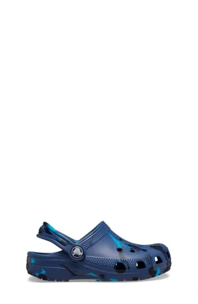 Crocs Classic Marbled Clog In Navy/multi