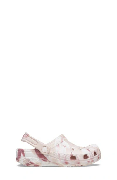 Crocs Kids'  Classic Marbled Girls Clogs Colour: Varsity Red/multi, Size: Junior 2 In Quartz