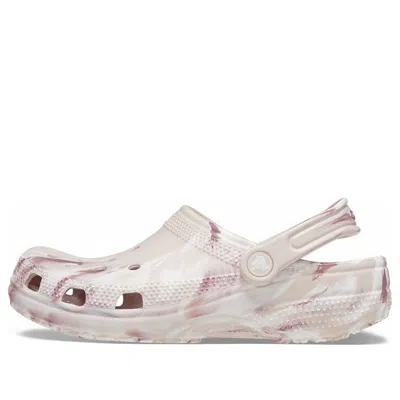 CROCS CROCS CLASSIC MARBLED CLOGS 'WHITE PINK'