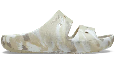 Crocs Classic Marbled Sandal V2 In Bone/multi