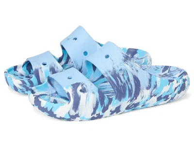 Crocs Classic Marbled Sandals Wedge Shoes Blue Calcite/multi :