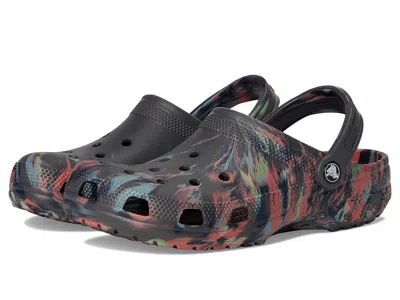 Crocs Classic Marbled Tie-dye Clog Clog Shoes Black Sand/multi :
