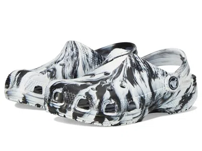 Crocs Classic Marbled Tie-dye Clog (little Kid/big Kid) Kids Shoes Black/white : 6 Big Kid M, Synthetic In Multi