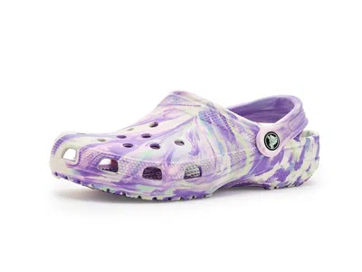 Crocs Classic Marbled Tie-dye Clog (little Kid/big Kid) Kids Shoes Purple/multi Glow : 6 Big Kid M, Synthe