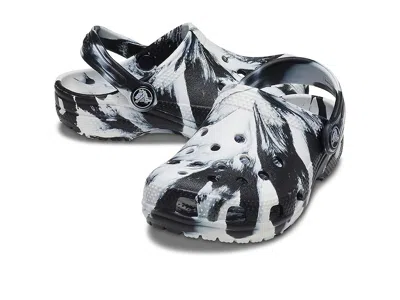 Crocs Classic Marbled Tie-dye Clogs (toddler) Kids Shoes Black/white : 8 Toddler M, Synthetic In Multi