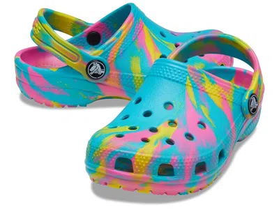 Crocs Classic Marbled Tie-dye Clogs (toddler) Kids Shoes Digital Aqua/multi : 9 Toddler M, Synthetic