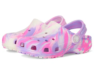 Crocs Classic Marbled Tie-dye Clogs (toddler) Kids Shoes Pink Crush/multi Glow In The Dark : 6 Toddler M, 