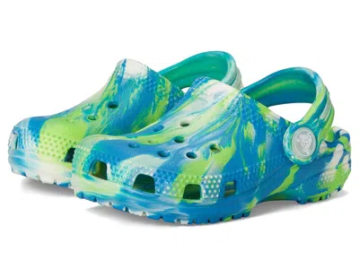 Crocs Classic Marbled Tie-dye Clogs (toddler) Kids Shoes Prep Blue/multi Glow In The Dark : 8 Toddler M, S