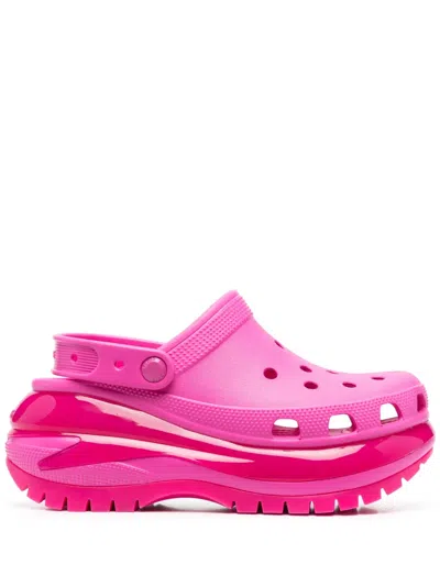 Crocs Classic Mega Crush Clog Rubber Sandals In Pink