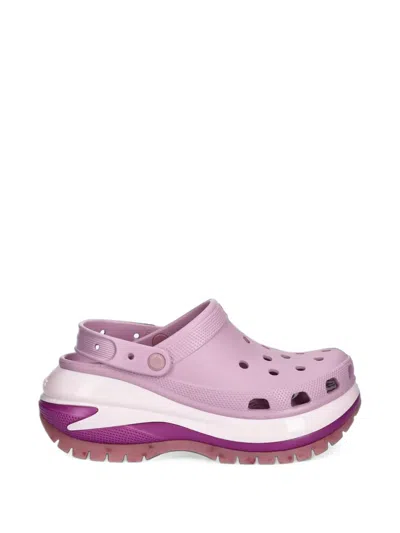 Crocs Classic Mega Crush Perforated Platform Clogs In Purple