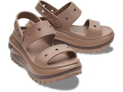 Crocs Classic Mega Crush Platform Sandals Wedge Shoes Latte: Men's 9 - Women's 11 Medium In Brown