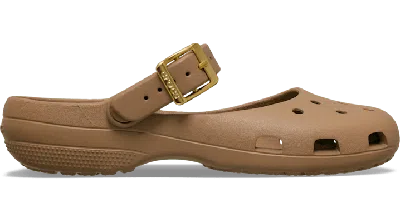 Crocs Classic Metallic Buckle Ballet In Brown