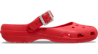 Crocs Classic Metallic Buckle Ballet In Red