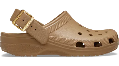 Crocs Classic Metallic Buckle Clog In Brown