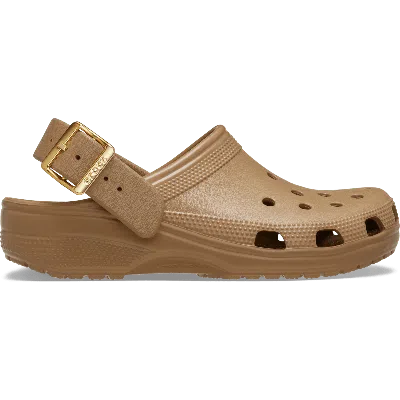 Crocs Classic Metallic Buckle Clog In Brown