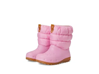 Crocs Classic Neo Puff Boots (little Kid/toddler/big Kid) Kids Shoes Pink Tweed/gum : 3 Little Kid M