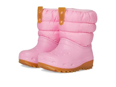 Crocs Classic Neo Puff Boots (little Kid/toddler/big Kid) Kids Shoes Pink Tweed/gum : 9 Toddler M, Rubber