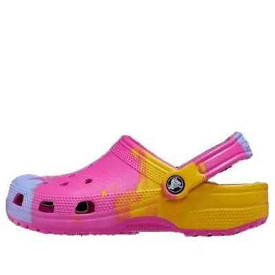 Crocs Classic Ombre Clogs 'pink Yellow Blue' In Black