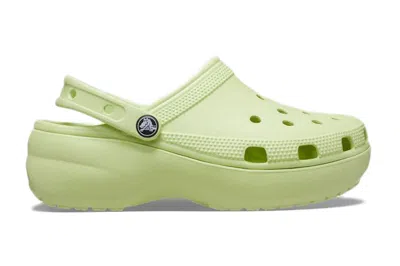 Pre-owned Crocs Classic Platform Clog Celery (women's) In Celery Green