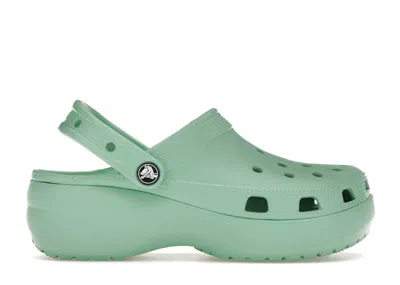 Pre-owned Crocs Classic Platform Clog Jade Stone (women's) Sneakers In Jade Stone Green