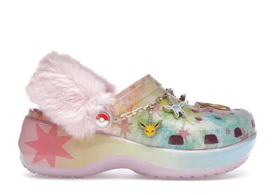 Pre-owned Crocs Classic Platform Clog Pokémon Eevee (women's) Sneakers In Pink