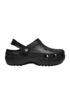 Crocs Classic Platform Clog Slides In Black