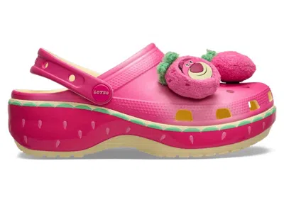 Pre-owned Crocs Classic Platform Clog Toy Story Lotso (women's) Sneakers In Pink/tan/green