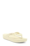 Crocs Womens Classic Platform Flip Flops In Bone