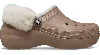 Crocs Classic Platform Fuzz Lined Clog In Brown