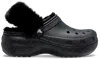 Crocs | Women | Classic Platform Fuzz Lined Glitter | Clogs | Black | 9 In Black