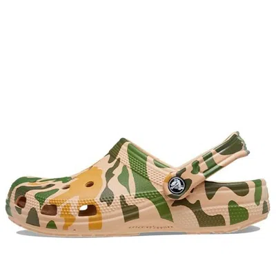 Crocs Classic Printed Camo Clog 'khaki Green' In Multi